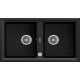 TEKA Fregadero  sobre encimera  TEGRANITE STONE 90 B-TG 2C V.AUTO NEGRO. 115260008, Dos cubetas, Negro, acabado sintético, 90 